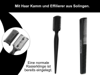 Haarscheren-Set TITAN Beschichtung Friseurschere mit Mikroverzahnung 5.5 Zoll + Kamm aus Solingen