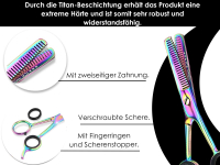 Effilier-Haarschere TITAN 5.5 Zoll mit Kamm und Effilierer aus Solingen