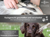 Premium Fellschere Gebogen Haarschere Hundehaarschere 17,5 cm 2er Set mit Etui