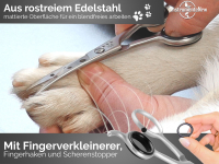Pfotenschere Fellschere Hunde-Haarschere mit Mikroverzahnung und gebogener Schnittflche 11,5 cm Easy Glide