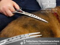 Premium Fellschere Gebogen Haarschere Easy Glide fr Fell und Tierhaare Hundehaar-Schere 19,5 cm mit abgestumpften Spitzen