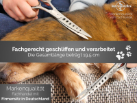 Premium Fellschere Gebogen Haarschere Easy Glide fr Fell und Tierhaare Hundehaar-Schere 19,5 cm mit abgestumpften Spitzen