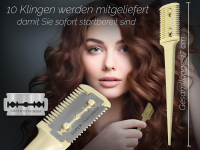 Effilierer Ausdnn Kamm Effiliermesser Haarpflege zum Ausdnnen und Schneiden von Haaren mit 10 Ersatzklingen