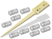 Effilierer Ausdnn Kamm Effiliermesser Haarpflege zum Ausdnnen und Schneiden von Haaren mit 10 Ersatzklingen