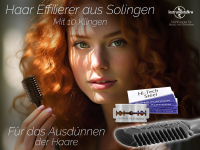 Effilierer Effiliermesser aus Solingen zum Ausdnnen und Schneiden von Haaren mit 10 Ersatzklingen