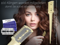 Effiliermesser Effilierer Haar Messer zum Ausdnnen und Schneiden von Haaren mit 100 Ersatzklingen