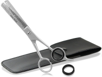 Effilierschere Haarschere mit Etui - Friseurschere zum ausdünnen der Haare - Ausdünnschere für jedes Haar 2-Seitig gezahnt