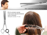 Effilierschere Haarschere mit Etui - Friseurschere zum ausdnnen der Haare - Ausdnnschere fr jedes Haar 2-Seitig gezahnt