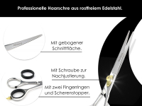 Haarschere mit gebogener Schnittflche Edelstahl Rostfrei 18,1 cm