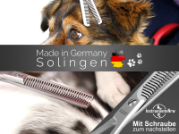 Fellschere aus Solingen Effilierschere Hunde-Schere mit 2-Seitiger Zahnung Ausdnnschere Made in Germany Fell Haarschere fr Hunde Katzen