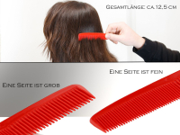 Kamm Haarschneidekamm Mnner und Frauen Haarkamm Frisierkamm 12 cm Proffessioneller Taschenkamm - Bruchfest - Zum Haare schneiden - Hair Comb (Rot)