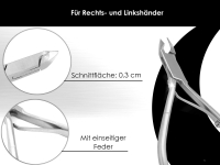 Nagelhautzange Hautzange mit 3 mm Schnitt - Rostfreies Edelstahl