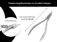 Przision Nagelhautzange Hautzange Excellent-Solingen mit 7 mm Schnittflche aus Edelstahl