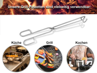 Profi Grillzange - Bratwurstzange Edelstahl 30 cm