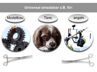 Universal Klemmen Set 13 cm Gerade & Gebogen mit Innenzahnung - Edelstahl