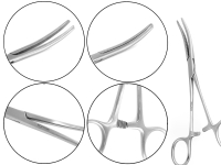 4er Set Klemmen 14 cm und 16 cm Gebogen und Gerade Innenverzahnt