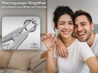 Pierzingzange Piercing Ring�ffnungszange Klemme mit 4 Kerben Nasen Ring�ffner Zange f�r Piercing 16 cm aus rostfreiem Edelstahl
