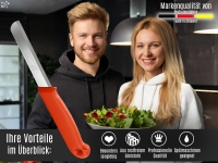 Gem�semesser Obstmesser Sch�lmesser aus Solingen K�chenmesser Orange Made in Germany Universal Messer mit Scharfer Klinge aus Rostfreiem Edelstahl Sp�lmaschinen geeignet - Lang