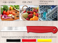 Gemüsemesser Obstmesser Schälmesser aus Solingen Küchenmesser Rot Universal Messer mit Scharfer Klinge aus Rostfreiem Edelstahl Spülmaschinen geeignet - Lang Gezahnt