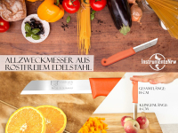 Gemsemesser Obstmesser Schlmesser Orange aus Solingen Kchenmesser Splmaschinen geeignet - Kurz