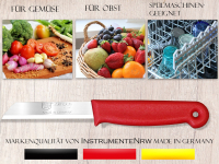 Gemsemesser Obstmesser Schlmesser aus Solingen Kchenmesser Rot Splmaschinen geeignet - Kurz