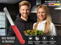 Gem�semesser 4er Set K�chenmesser aus Solingen Sch�lmesser mit Extra Scharfer und Pr�ziser Glatter Klinge aus Rostfreiem Edelstahl Obstmesser Allzweckmesser Kleines Messer Rot Sp�lmaschinengeeignet 18 cm