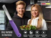 K�chenmesser 4er Set Gem�semesser aus Solingen Obstmesser Sch�lmesser mit Extra Scharfer und Pr�ziser Gezahnter Klinge aus Rostfreiem Edelstahl Allzweckmesser Kleines Messer Lila Sp�lmaschinengeeignet 18 cm