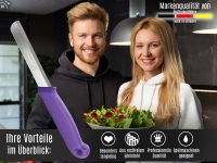 Obstmesser K�chenmesser 6er Set Gem�semesser aus Solingen Sch�lmesser mit Extra Scharfer und Pr�ziser Glatter Klinge aus Rostfreiem Edelstahl Allzweckmesser Kleines Messer Lila Sp�lmaschinengeeignet 18 cm