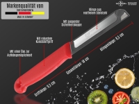 Kleines Messer 6er Set Gem�semesser aus Solingen Obstmesser Sch�lmesser mit Extra Scharfer und Pr�ziser Gezahnter Klinge aus Rostfreiem Edelstahl Allzweckmesser K�chenmesser Rot Sp�lmaschinengeeignet 18 cm
