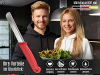 Kleines Messer 6er Set Gem�semesser aus Solingen Obstmesser Sch�lmesser mit Extra Scharfer und Pr�ziser Gezahnter Klinge aus Rostfreiem Edelstahl Allzweckmesser K�chenmesser Rot Sp�lmaschinengeeignet 18 cm