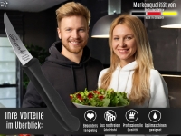 Sch�lmesser aus Solingen Gem�semesser 2er Set mit scharfer gebogener Schnittfl�che Obstmesser K�chenmesser Made in Germany Schneidmesser aus Rostfreiem Edelstahl Schwarz Sp�lmaschinen geeignet