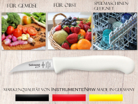 Gemüsemesser aus Solingen Schälmesser 2er Set mit scharfer gebogener Schnittfläche Obstmesser Küchenmesser Made in Germany Schneidmesser aus Rostfreiem Edelstahl Weiß Spülmaschinen geeignet
