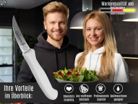 Gem�semesser aus Solingen Sch�lmesser 4er Set mit scharfer gebogener Schnittfl�che Obstmesser K�chenmesser Made in Germany Schneidmesser aus Rostfreiem Edelstahl Wei� Sp�lmaschinen geeignet