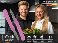 Gemsemesser Pink Schlmesser aus Solingen Messer Kchenmesser 4er Set Gerade Scharfes Allzweckmesser Made in Germany Edelstahl Rostfrei Dnnschliff Handabzug Splmaschinengeeignet