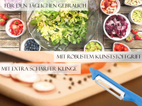 Sparschler Obst Gemse Schler Blau Universalschler mit rostfreier scharfer zweischneidiger Pendelklinge Allzweckschler mit klassischem Kunststoffgriff zum Schlen von Obst und Gemse