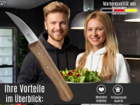 Sch�lmesser Solingen Vogelschnabel mit Nicht Rostfreier gebogener Klinge K�chenmesser Extra Scharf Gem�semesser Obstmesser Made in Germany mit Holzgriff aus Buche zum Schneiden von Obst und Gem�se
