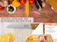 Gemsemesser aus Solingen Obstmesser mit Echt Holzgriff aus Buche Allzweckmesser mit Rostfreier Messerklinge Schlmesser Made in Germany Universal Messer mit Extra Scharfem und Przisem Schnitt