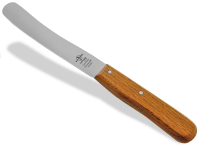 Buckelsmesser aus Solingen Frühstücksmesser Buttermesser Made in Germany Messer mit Holzgriff aus Buche Brötchenmesser aus Rostfreiem Edelstahl mit breiter Messerklinge 21,5 cm