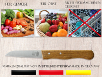 Schälmesser Gemüsemesser 2er Set aus Solingen Universal Messer Made in Germany Allzweckmesser mit Holzgriff Buche Obstmesser mit Scharfer Rostfreier Messerklinge für Obst und Gemüse