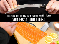 Filetiermesser Solingen Filiermesser Made in Germany Kchenmesser Geschmiedet mit Extra Scharfer Flexibler Messerklinge Kochmesser Edelstahl Rostfrei 30 cm