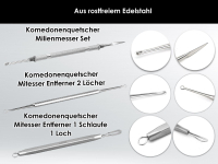 4er SET Komedonenschlingen + Komedonenquetscher