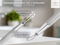 Kosmetik-Instrumenten Set 2-Teilig Komedonenquetscher 2 Schlaufen + Milienmesser
