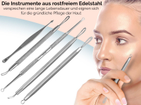 Komedonenquetscher Pickelentferner Mitesser Entferner-Set Kosmetik Instrumente zur Gesichtsreinigung  und Pflege