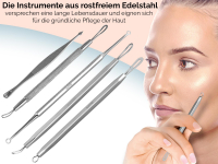 Komedonenquetscher Pickelentferner Mitesser Entferner-Set Kosmetik Instrumente zur Gesichtsreinigung  und Pflege