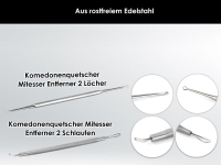 Profi Komedonenquetscher Mitesser Entferner 10er Set aus rostfreiem Edelstahl