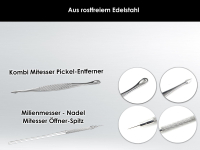 Profi Komedonenquetscher Mitesser Entferner 10er Set aus rostfreiem Edelstahl