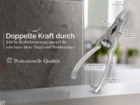 Profi Nagelzange Nagelknipser Edelstahl Rostfrei mit 2-Facher �bersetzung f�r starke N�gel Fu�nagelzange Pedik�re Zange mit scharfem glattem Schnitt