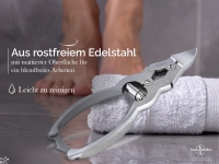 Profi Nagelzange Nagelknipser Edelstahl Rostfrei mit 2-Facher �bersetzung f�r starke N�gel Fu�nagelzange Pedik�re Zange mit scharfem glattem Schnitt