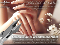 Funagelzange Eckenzange Nagelknipser Nagelzange Spitz Rostfrei Edelstahl - Ergonomische Griffe - 12,5 cm