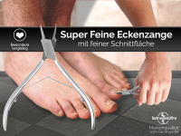 Krftige Nagelzange Pedikre Eckenzange 12,5 cm Super Spitz fr eingewachsene Fungel - Rostfrei Edelstahl